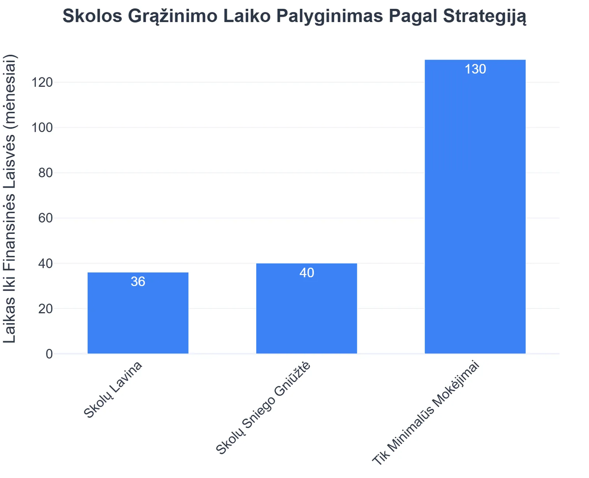 Skolos Grąžinimo Laiko Palyginimas Pagal Strategiją