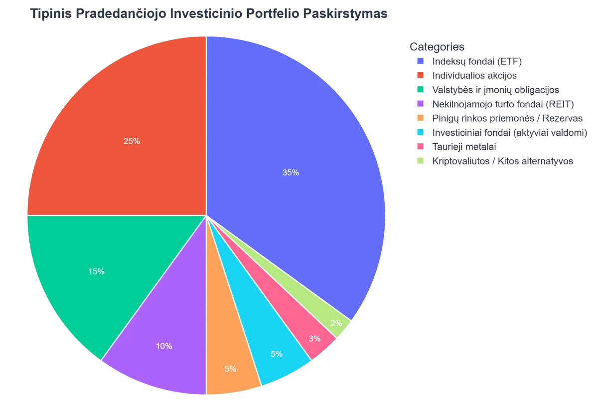 Tipinis Pradedančiojo Investicinio Portfelio Paskirstymas