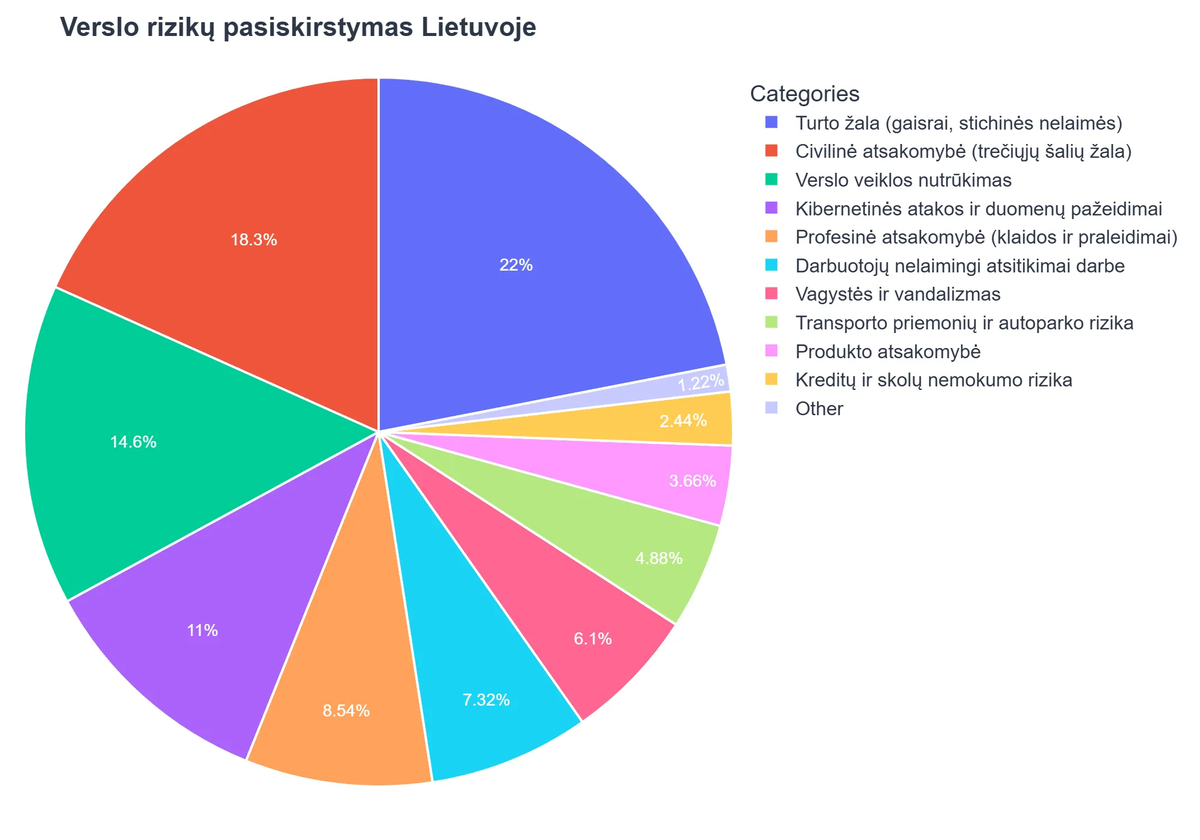 Verslo rizikų pasiskirstymas Lietuvoje