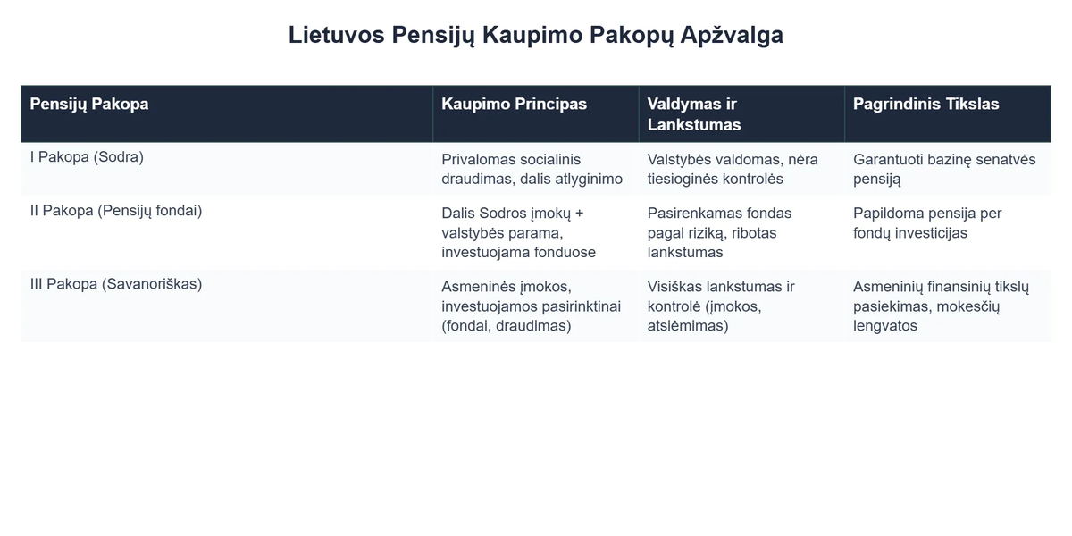 Lietuvos Pensijų Kaupimo Pakopų Apžvalga