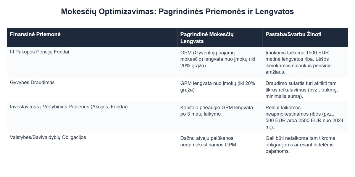 Mokesčių Optimizavimas: Pagrindinės Priemonės ir Lengvatos