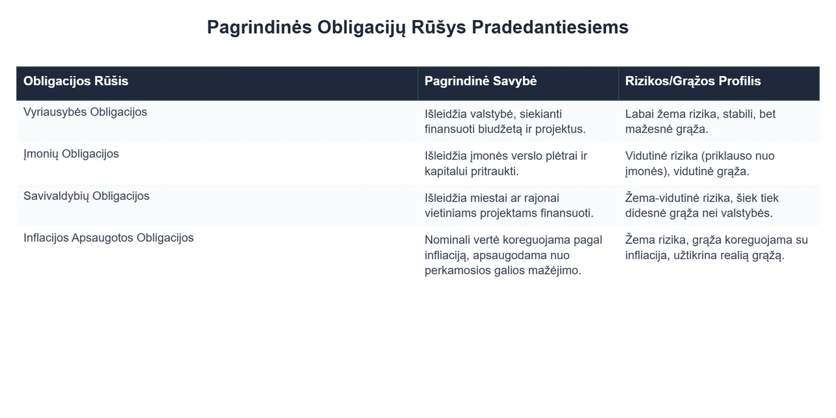 Pagrindinės Obligacijų Rūšys Pradedantiesiems