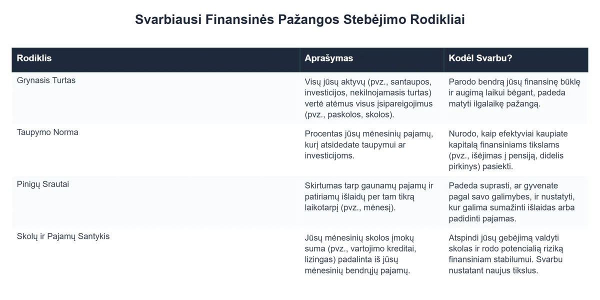 Svarbiausi Finansinės Pažangos Stebėjimo Rodikliai
