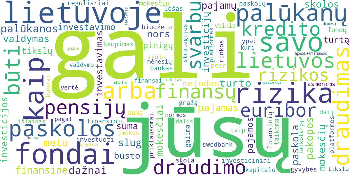 Word cloud for article: Asmeniniai Finansai Lietuvoje: Išsamus Vadovas