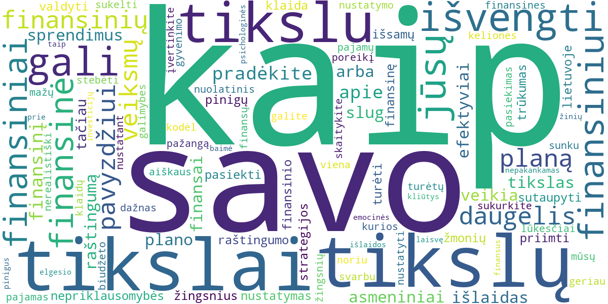 Word cloud for article: Dažniausios Finansinių Tikslų Nustatymo Klaidos ir Kaip Jų Išvengti?