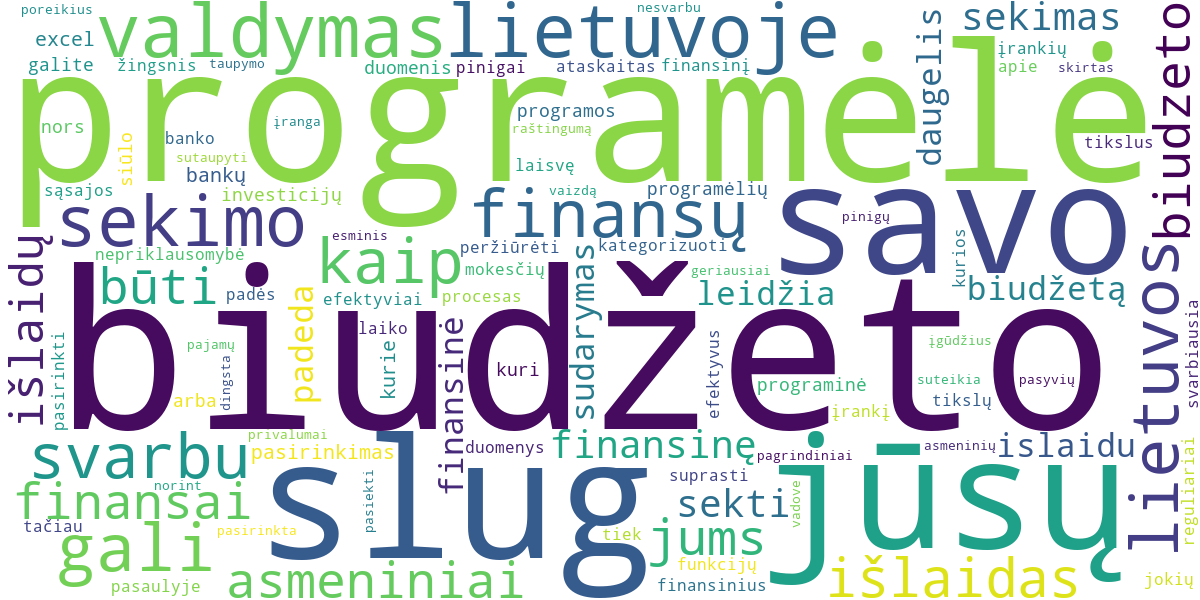 Word cloud for article: Geriausios Biudžeto Sekimo Programėlės ir Programinė Įranga Lietuvoje: Pasirinkite Jums Tinkamiausią