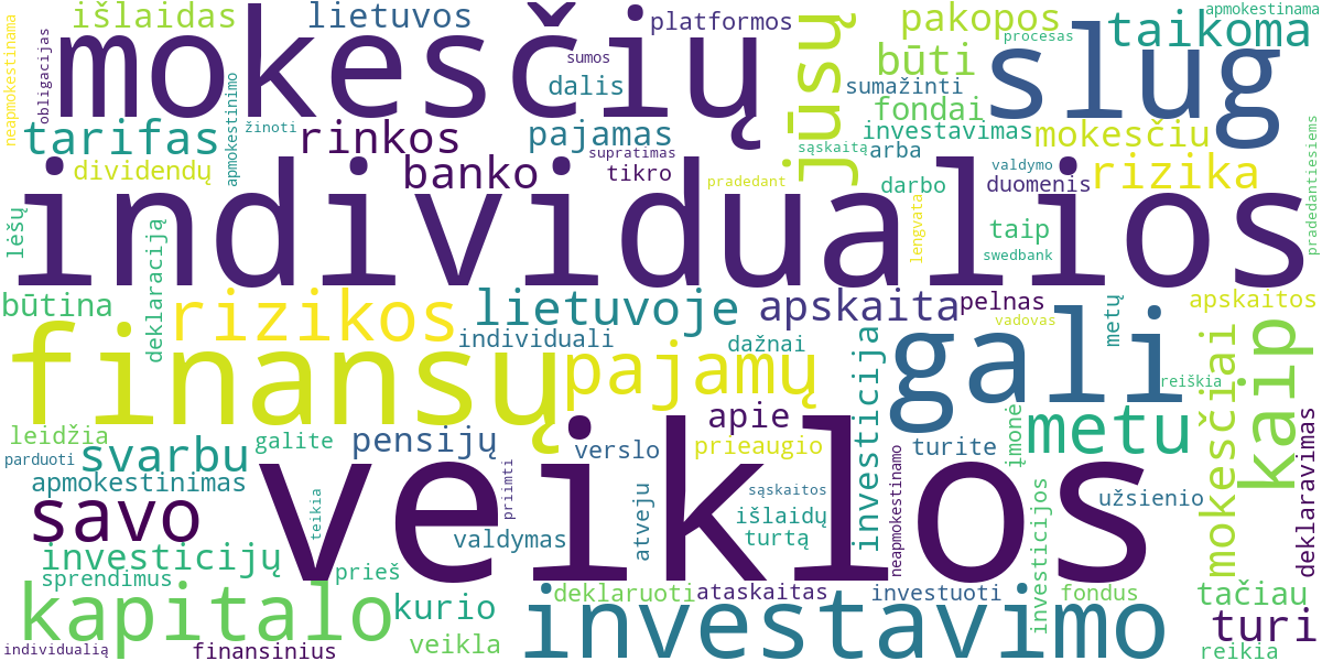 Word cloud for article: Individualios Veiklos Apskaita ir Mokesčiai: Vadovas Verslo Pradedantiesiems