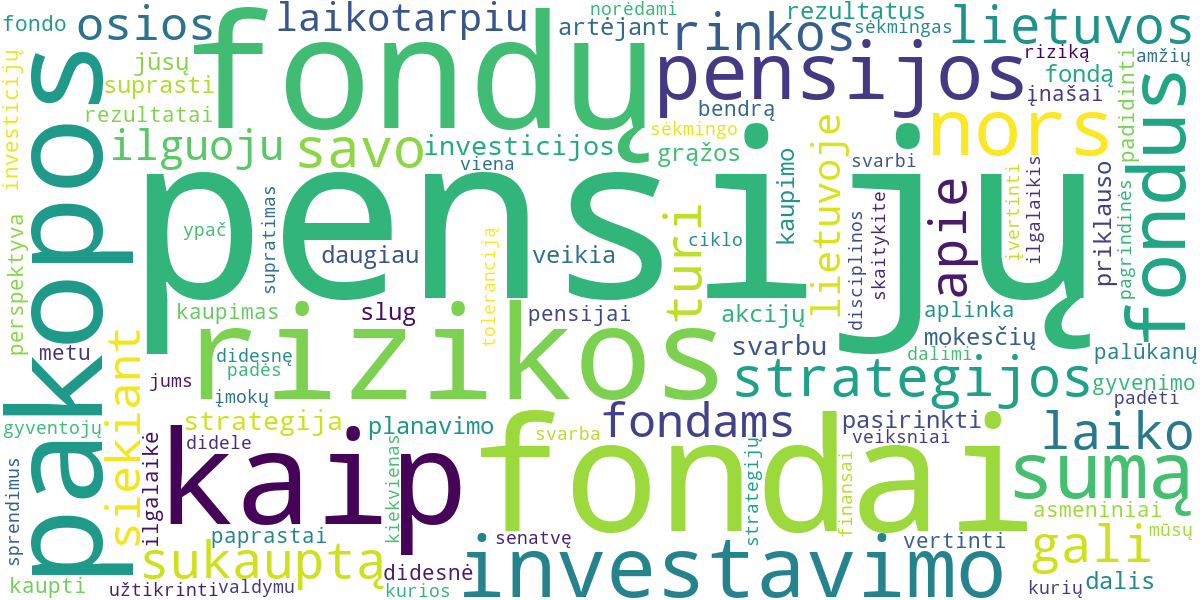 Word cloud for article: Investavimo Strategijos Pensijų Fondams: Kaip Padidinti Sukauptą Sumą Ilguoju Laikotarpiu