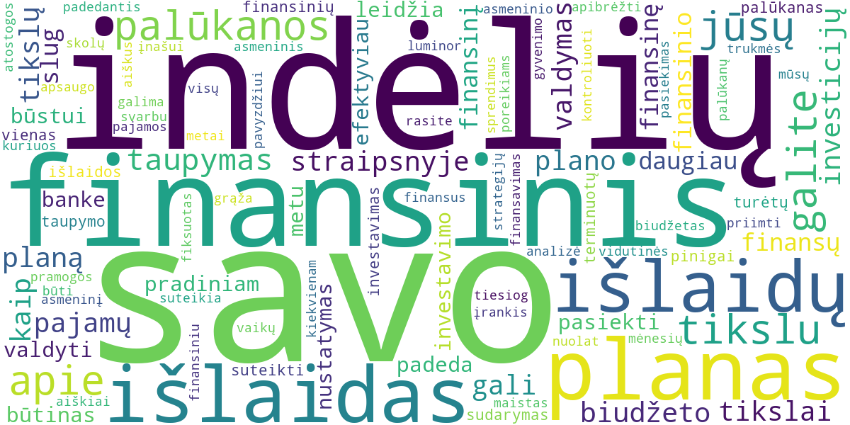 Word cloud for article: Kaip Sudaryti Asmeninį Finansinį Planą Tikslams Pasiekti: Nuo Biudžeto Iki Investicijų