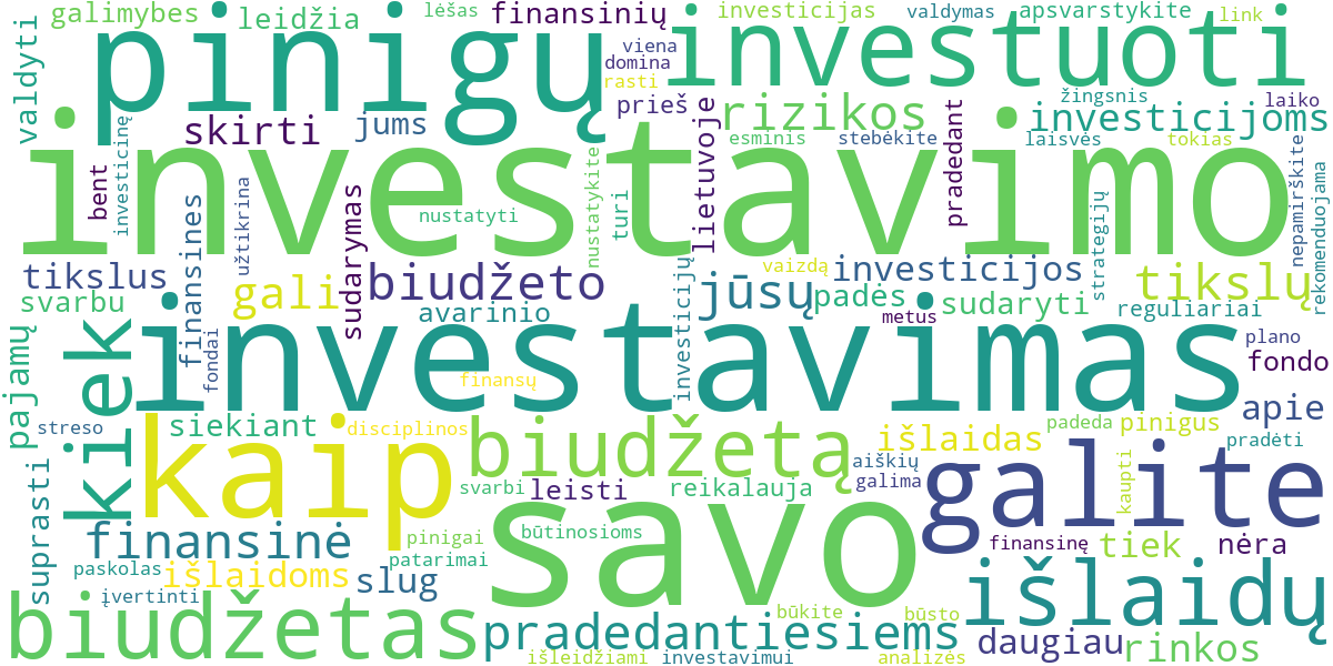 Word cloud for article: Kaip Sudaryti Investavimo Biudžetą: Patarimai Pradedantiesiems