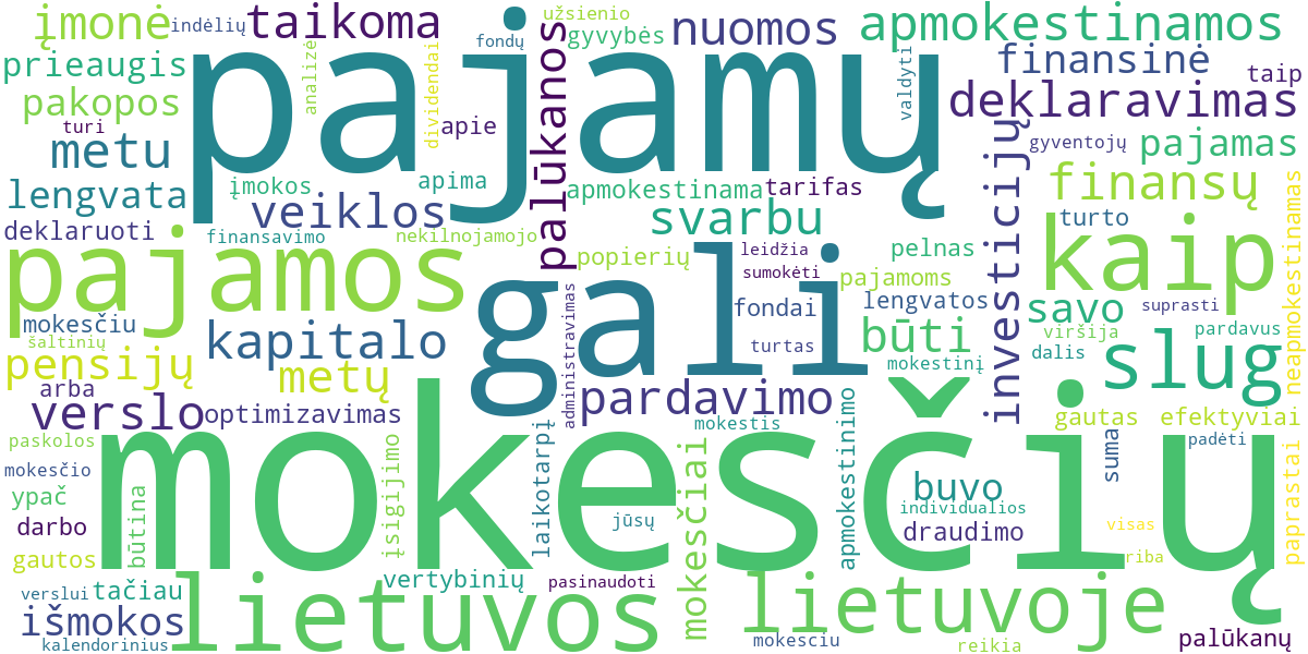 Word cloud for article: Mokesčių Deklaravimas ir Administravimas: Praktinis Vadovas Lietuvoje