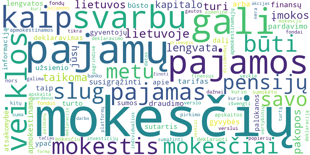 Word cloud for article: Mokesčių Supratimas ir Efektyvus Jų Optimizavimas