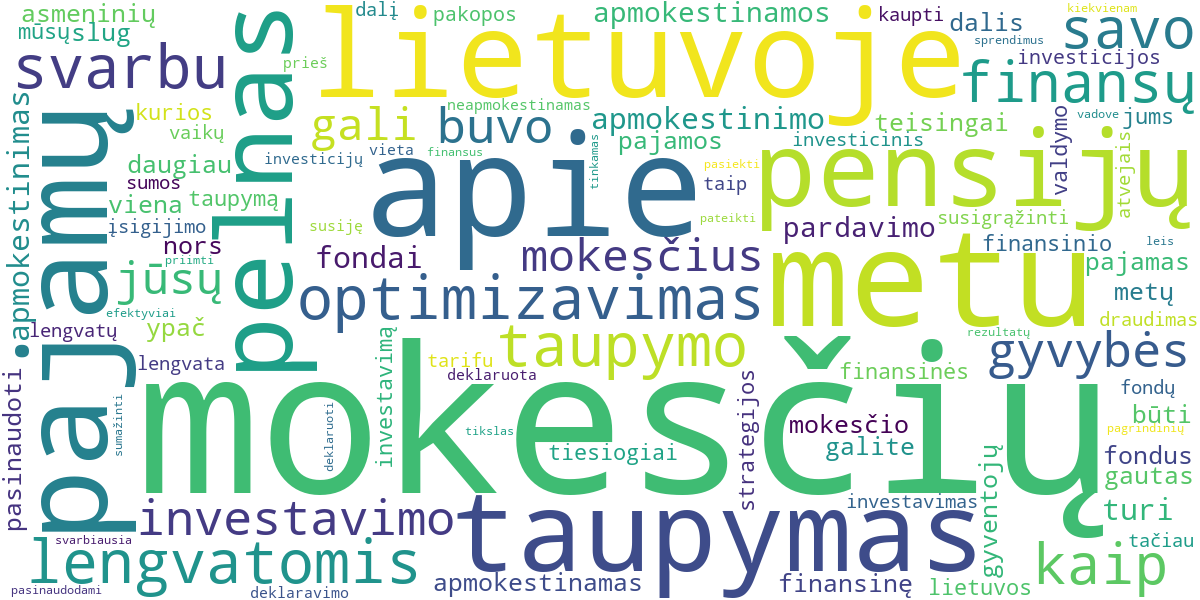 Word cloud for article: Mokesčių optimizavimas per taupymą ir investavimą: ką būtina žinoti kiekvienam