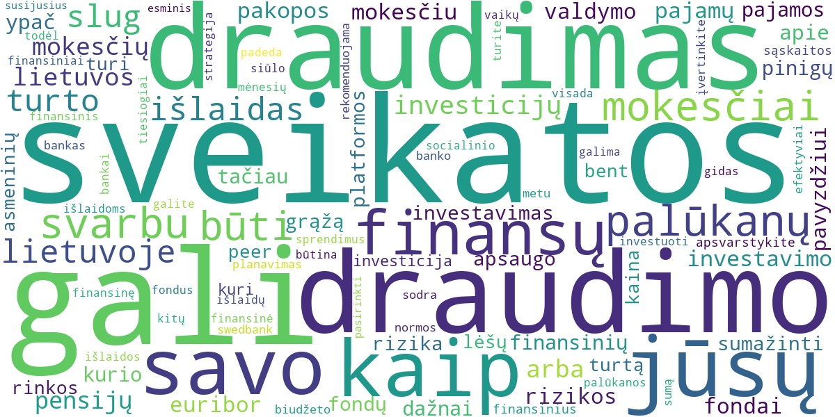 Word cloud for article: Sveikatos Draudimas: Nauda ir Naudojimo Gidas