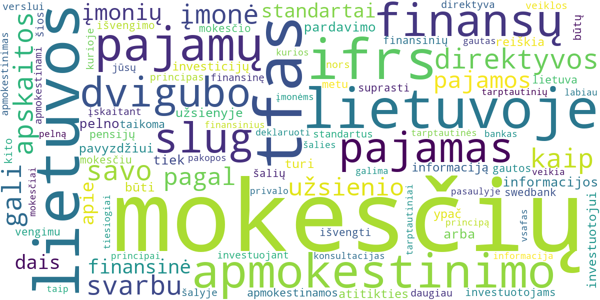 Word cloud for article: Tarptautinė Apskaita ir Mokesčiai: ES ir Globalūs Aspektai