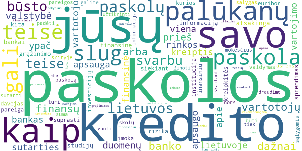 Word cloud for article: Vartotojų Teisės Paskolų Srityje: Gidas Jūsų Apsaugai Ir Interesams